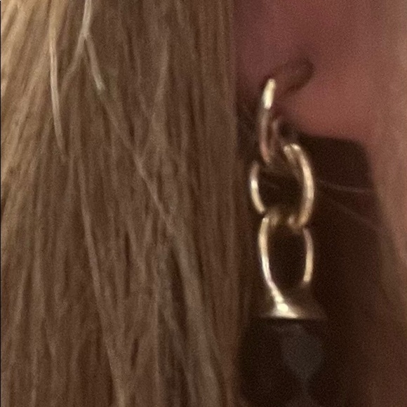 GOLD and black dangle earrings - Picture 4 of 4